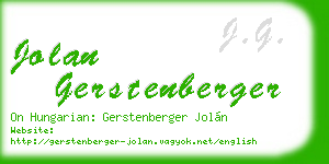 jolan gerstenberger business card